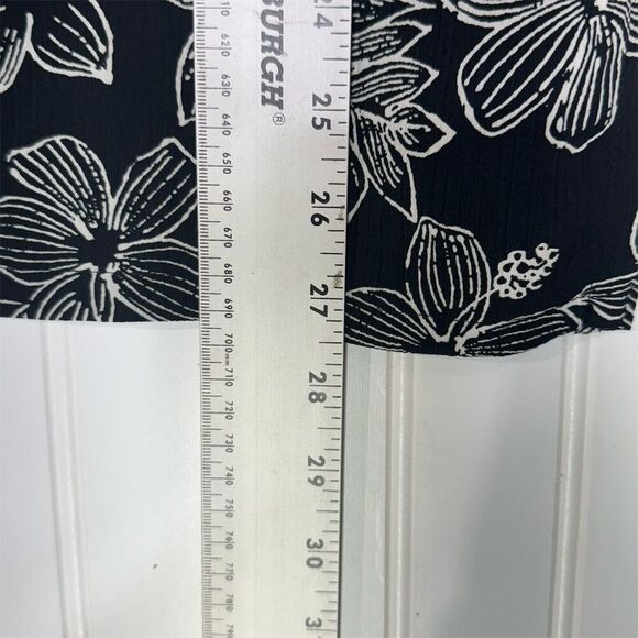 BonWorth Black White Floral Button Down Shirt M Tropical Vacation Blouse Y2K VTG - Picture 5 of 7